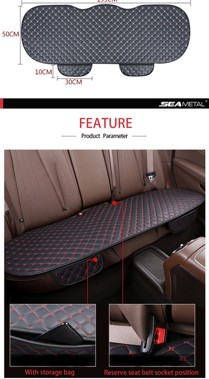 Leather Car Seat Covers Four Seasons Front/Rear Seat Protector Car Seat Cushion Pad Mat Auto Interior Accessories Universal