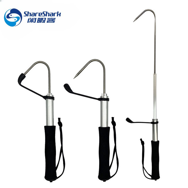 Ferramentas de Pesca Gaff Telescópico de 60cm Anzol de Pesca de Gelo de Aço Inoxidável Lança Marinha Anzol de Pesca
