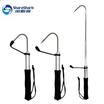 Ferramentas de Pesca Gaff Telescópico de 60cm Anzol de Pesca de Gelo de Aço Inoxidável Lança Marinha Anzol de Pesca