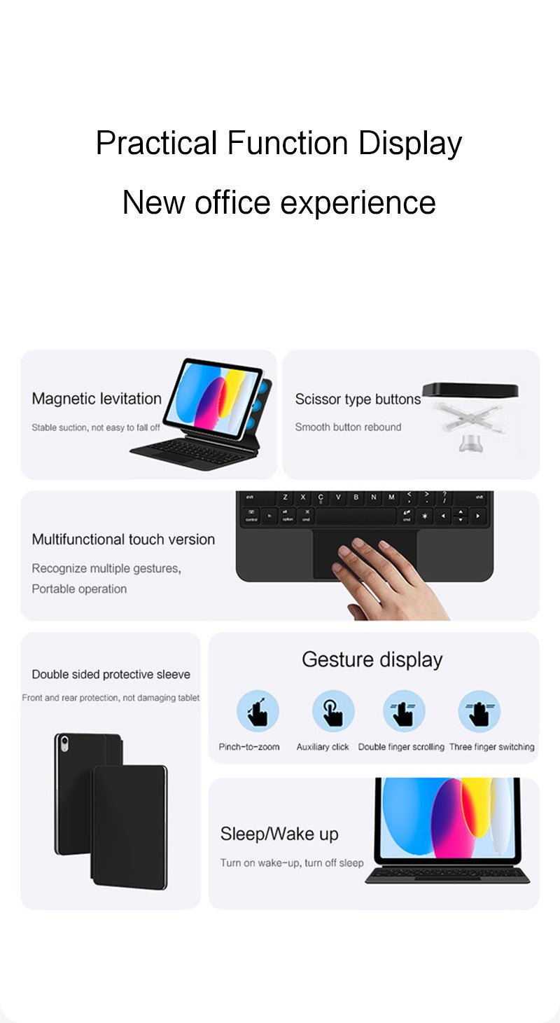 Capa Smart Magnetic Book Folio Magic Keyboard para iPad 11ª 10ª Geração 2025 iPad A16 11ª 11" A3354 A3355 A3356 A2696