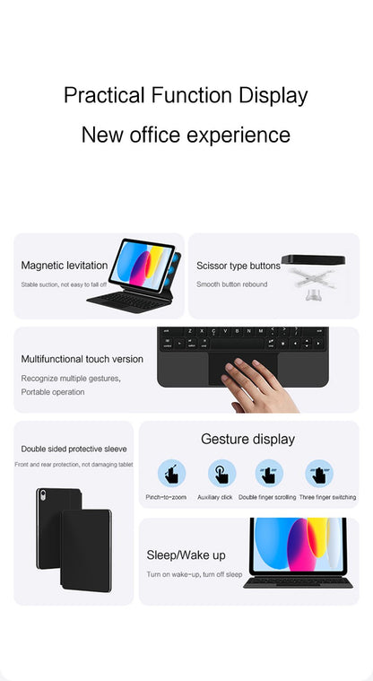 Capa Smart Magnetic Book Folio Magic Keyboard para iPad 11ª 10ª Geração 2025 iPad A16 11ª 11" A3354 A3355 A3356 A2696