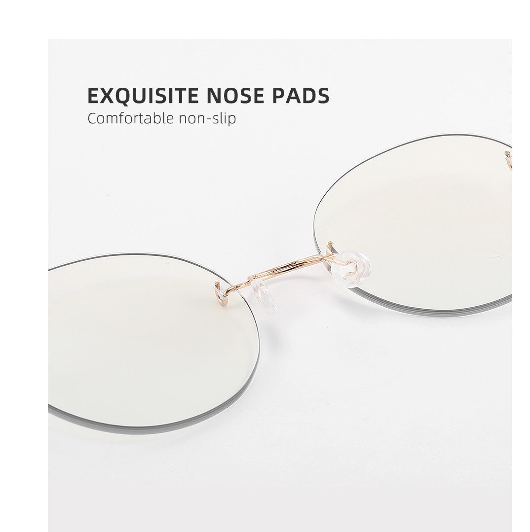 Round Blue Light Glasses Women Screwless Eyeglasses Frame Men 2025 New Women Round Denmark Korean Glasses Frame Vintage Eyewear