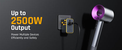 Adaptador de Viagem Universal VOLTME PD 100W USB C Duplo + USB-A com Tomada AC Carregador de Celular Carregador PD para iPhone 16 15 Xiaomi