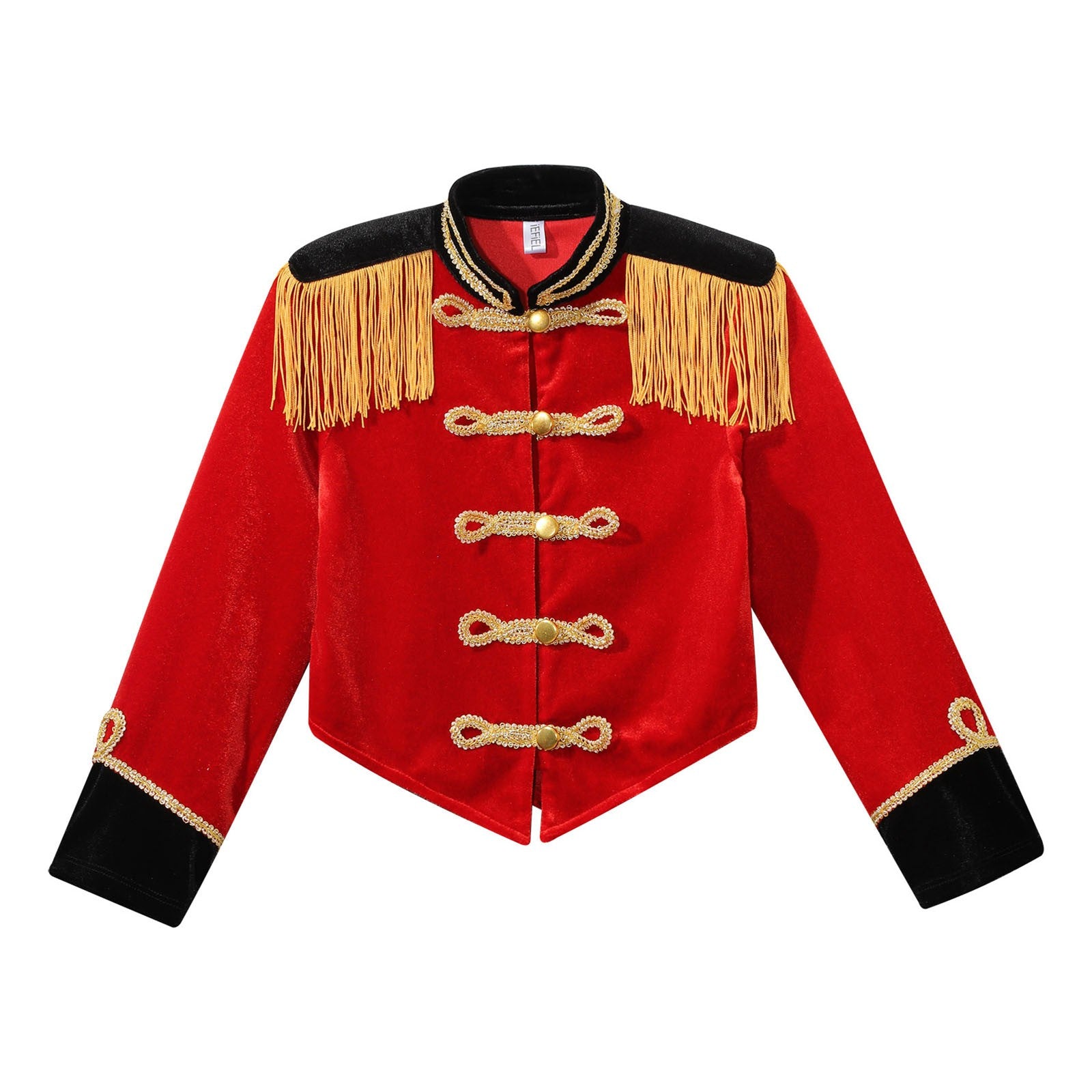 Girls Boys Marching Band Costume Outfits Circus Ringmaster Jacket Coat Team Performance Drummer Drum Major Uniform with Hat Sets