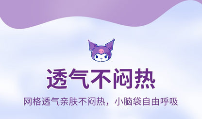 Sanrio Kuromi Baseball Cap Summer Sun Hats for Girl  Breathable Visor Hat  Kawaii Wig Braid Cute Kids Children Aged 5-10 Sunhat