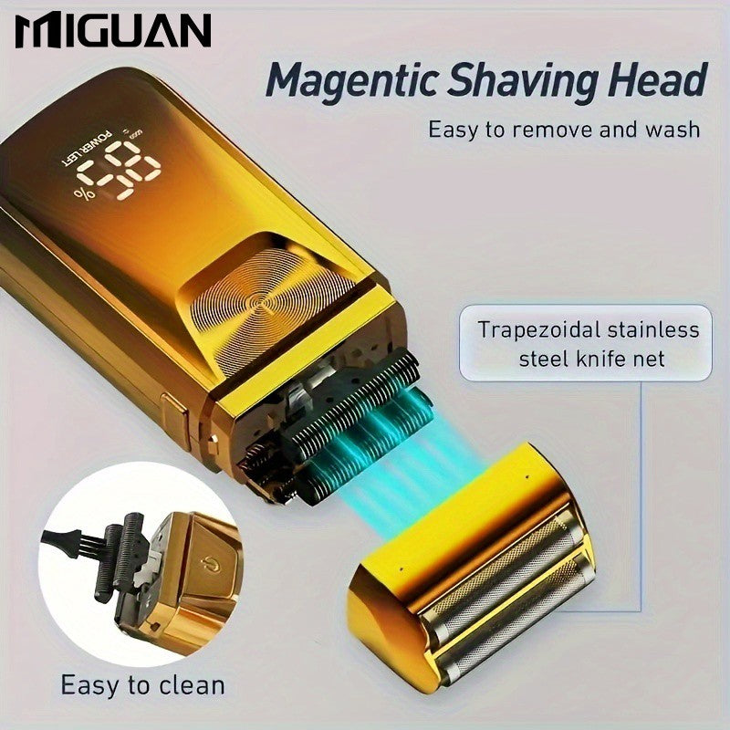 Electric Foil And Bald Shavers 2 In 1 Double Shaver For Men Reciprocating Razor Blade And Popup Beard Trimmer With Rechargeable