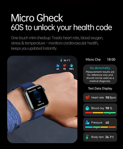 2025 Novo Smartwatch Feminino de LED com IA, Diagnóstico Inteligente, Monitor de Saúde HRV+PPG, Pressão Arterial, Oxigênio no Sangue, IP68, NFC?