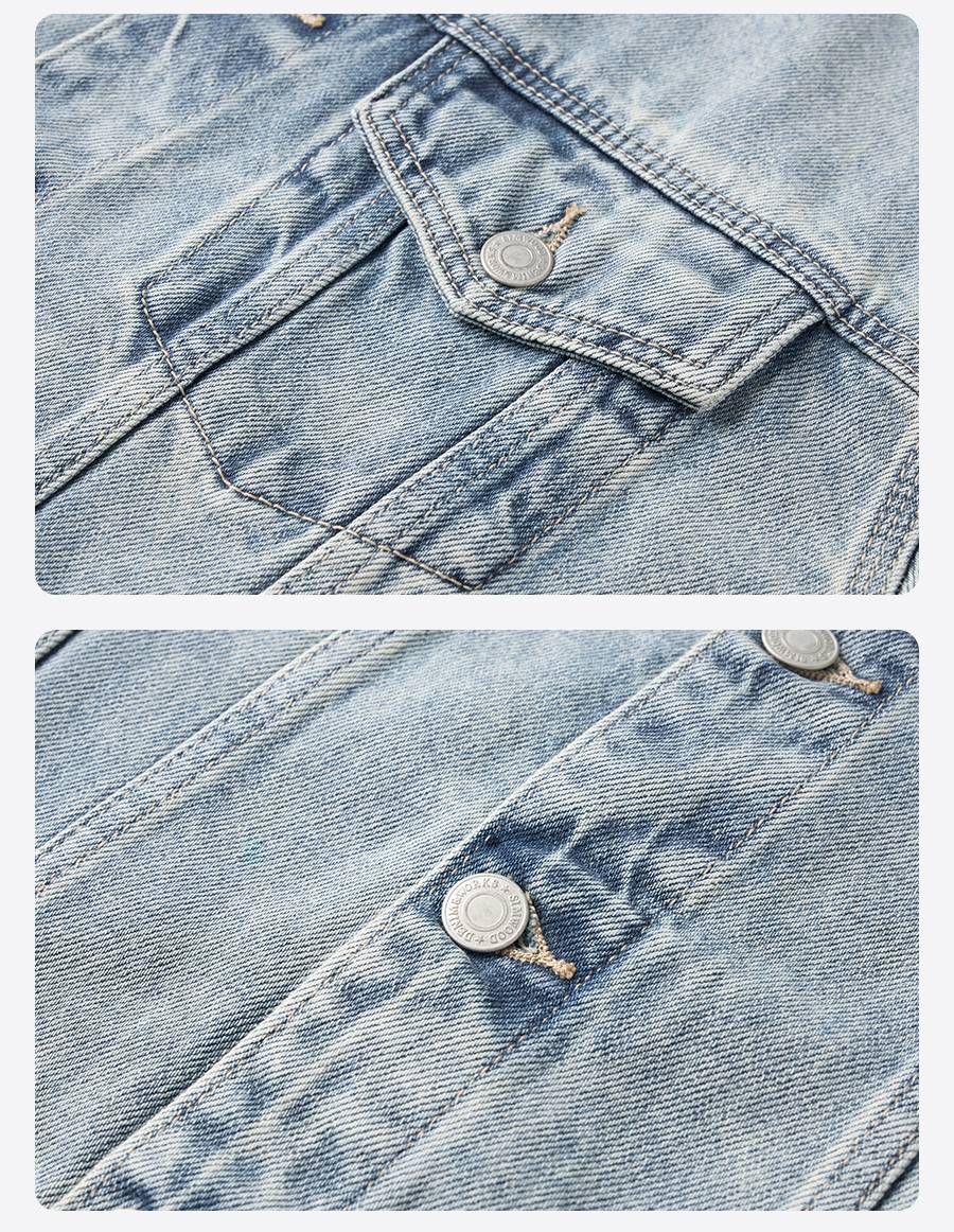 SIMWOOD 2025 Autumn New Oversize 12.5oz Classical Denim Jackets Men Washed Vintage Casual Jacket
