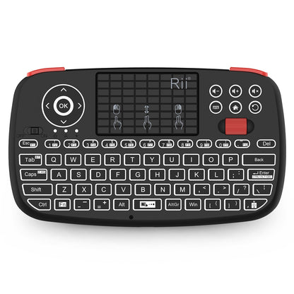 Teclado Sem Fio Bluetooth Rii i4 Mini Com Touchpad 2.4GHz Retroiluminado Mouse Controle Remoto Para Windows Android TV Box Smart TV