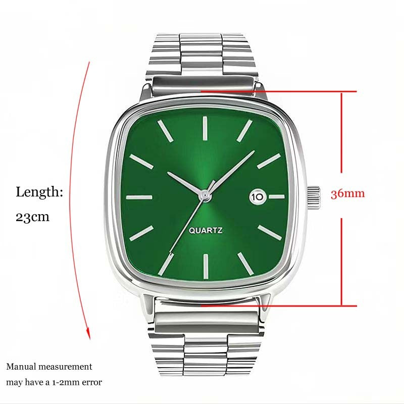 Luxury Square Quartz Watch for Men Casual Student Fashion Simple Design Versatile Stylish Calendar Watches Male Female