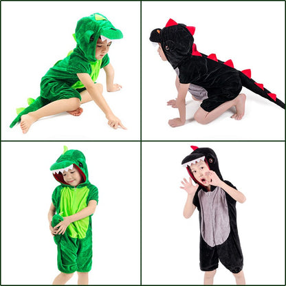 Cute Child Dinosaur Kugurumi Costume Cosplay Boys 2-4T 4-8Y Green Black Kindergarten School Party Game Role Play Suit Umorden