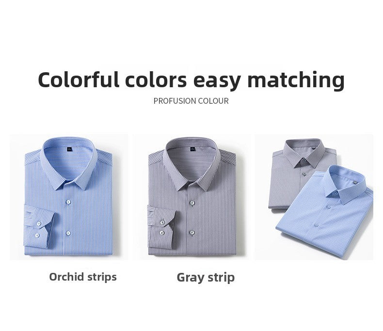 High End Mulberry Silk Soft Anti-wrinkle New Stripped Slim Fit Brand Men Shirts Designer Long Sleeve Business Casual Tops 2025