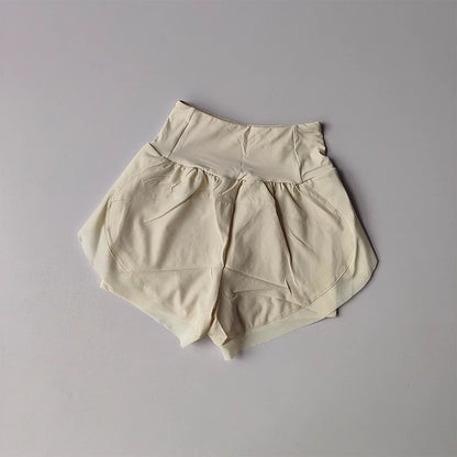 Summer Women's Sports Shorts Mesh 2 In 1 Quick-dry Yoga Shorts Breathable Fitness Shorts High Waist Fitness Running Shorts