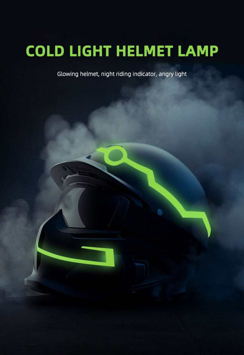Luzes de Advertência LED para Capacete de Moto, Capacete para Pilotagem Noturna, Tira de Luz Fria EL à Prova d'Água, Adesivo, 4 Acessórios de Pisca-pisca