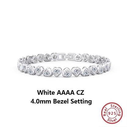 ORSA JEWELS Authentic 925 Sterling Silver Tennis Chain Bracelet Moulding Process Hanmade High-end Hand Chain for Man Woman SB128