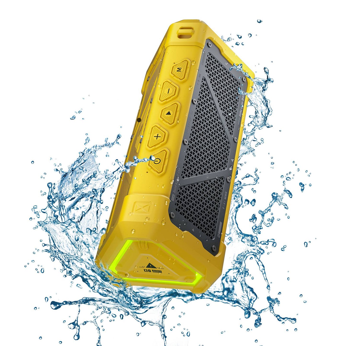 Caixa de Som Bluetooth Externa MLOVE P3, 40W de Potência de Saída Bluetooth 5.3, Som Estéreo IPX7 à Prova D'água, Cartão Micro SD, Luz RGB
