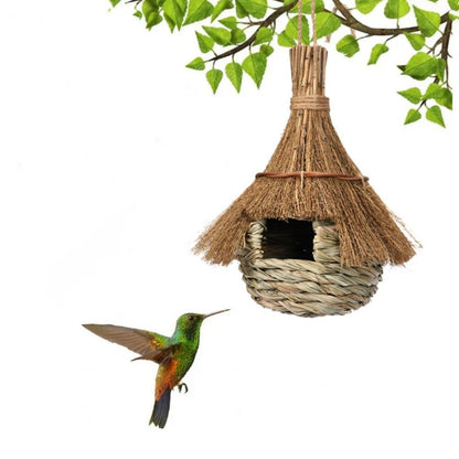 Casa para Pássaros Pendurada, Feita à Mão, de Grama, Ecológica, Gaiolas de Palha para Pássaros, Ninho Aconchegante para Pássaros, Abrigo contra o Frio