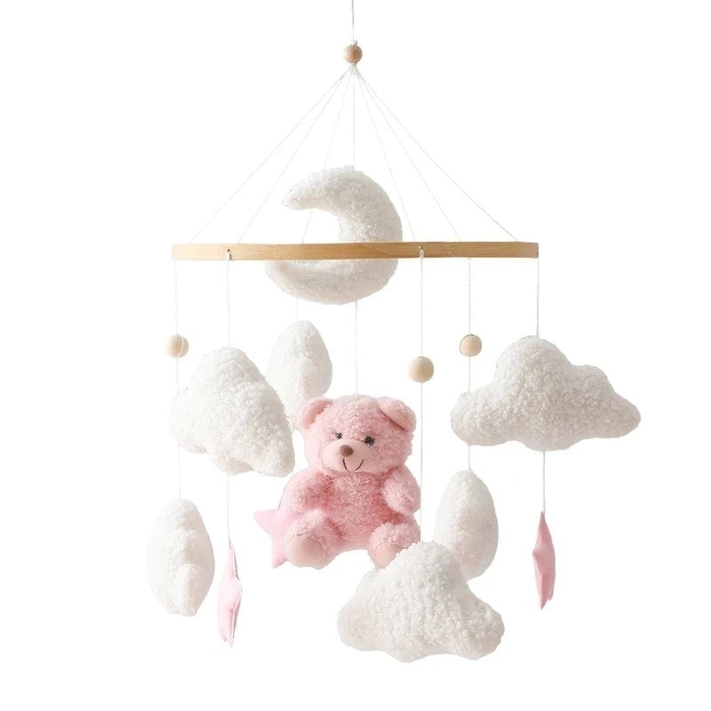 Brinquedo Chocalho para Bebê, Suporte de Berço, Móbile de Madeira, 0-12 Meses, Recém-nascido, Chocalho de Crochê, Suporte para Pendurar Brinquedos, Suporte para Berço de Bebê, Presente