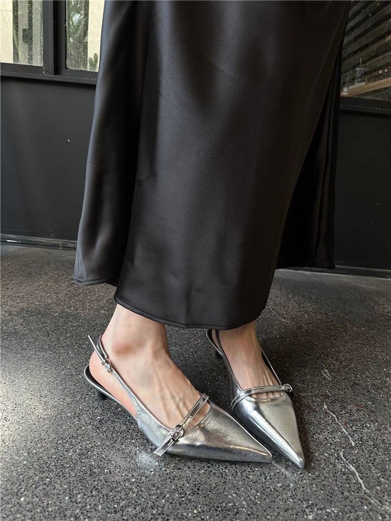 High Heels Women's Empty Single Shoes 2025 New Spring and Summer Bag Head Stiletto Sandals