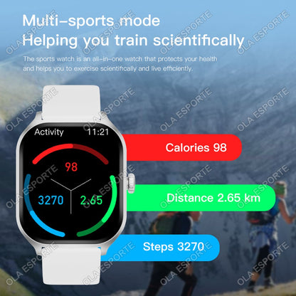 Smart Watch For Android IOS Watches 2.01inch HD Display Bluetooth Call Message Alert Music Sports Mode Smartwatch Men Women Gift