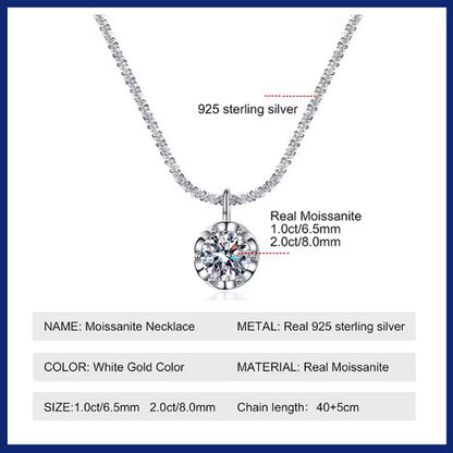 Colar Clássico Coroa TEN CARATS s925 Prata Esterlina Moissanite VVS1 para Mulheres Joia Certificada GRA Presente com frete grátis