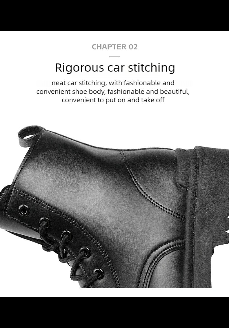 Men's Leather Boots Four Seasons Outdoor Casual Hiking Boots Retro Fashion Work Boots Thick Bottom Ankle Boots Anti-slip 2024