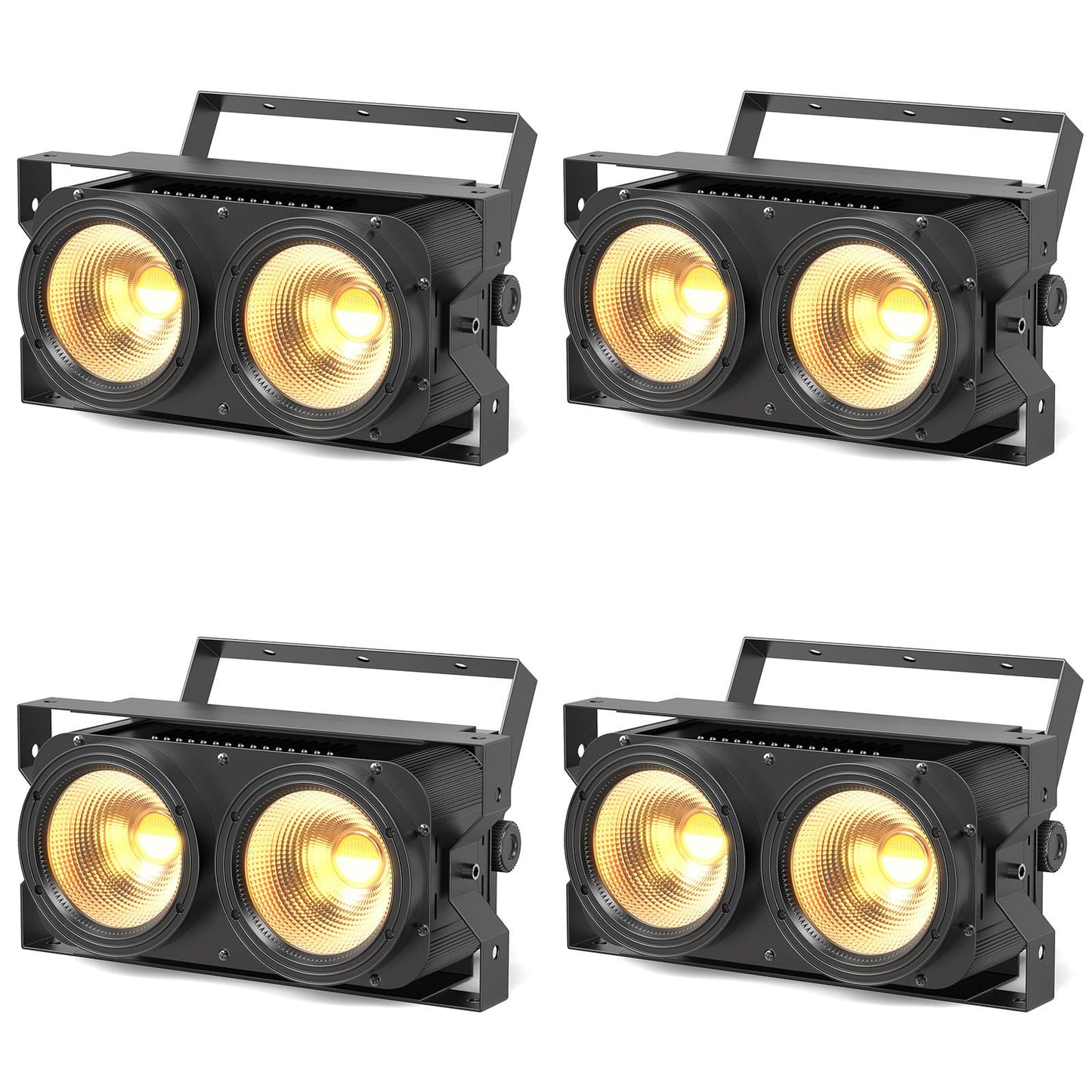 U'King 4PCS 200W LED 2IN1 COB Par Light DMX Cool&Warm White Lighting Stage Light 2 Eyes LED Blinder Light for DJ Party Wedding
