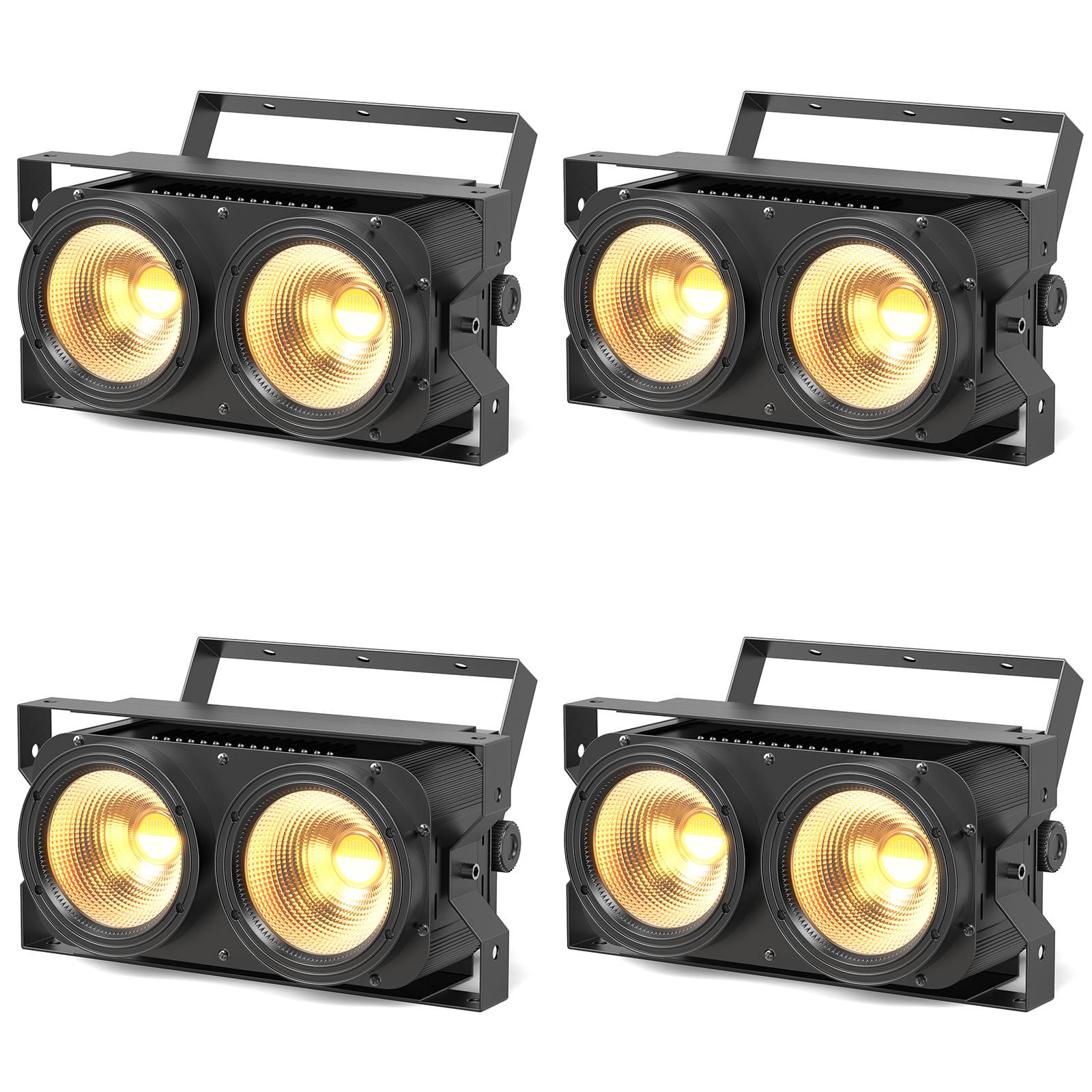 U'King 4PCS 200W LED 2IN1 COB Par Light DMX Cool&Warm White Lighting Stage Light 2 Eyes LED Blinder Light for DJ Party Wedding