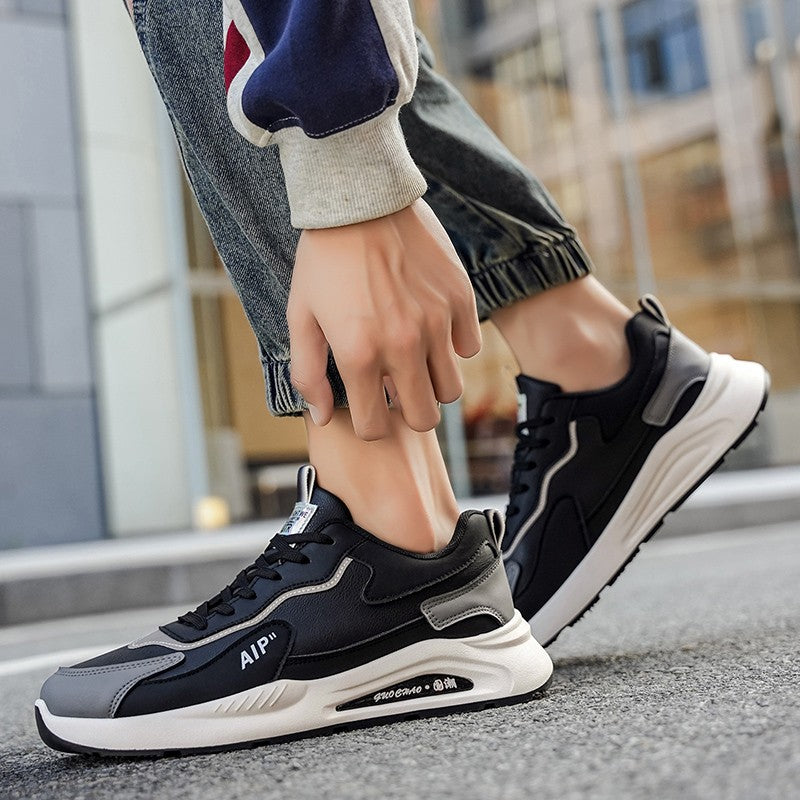 Tênis Masculino Casual de Outono Respirável com Sola Grossa, Estilo Atlético Versátil e Leve