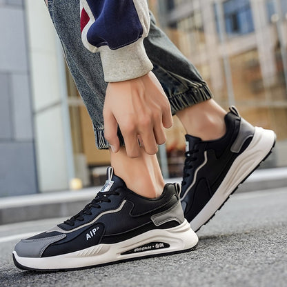 Tênis Masculino Casual de Outono Respirável com Sola Grossa, Estilo Atlético Versátil e Leve
