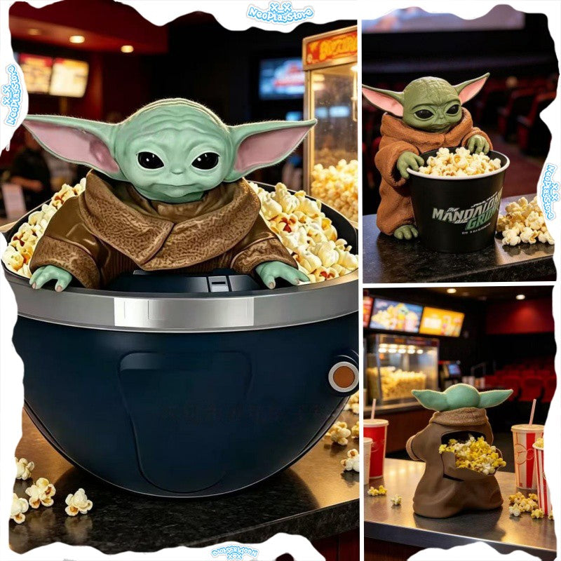Super New Star Wars Mandalorian Boba Stormtrooper Yoda Shaped Popcorn Bucket Anime Peripheral Ornaments Toys Gift