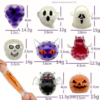 6/12 Pcs Fun Halloween Bead Ball Pinch Fun Children’s Birthday Party Gift Halloween Gift Decoration School Kindergarten Reward