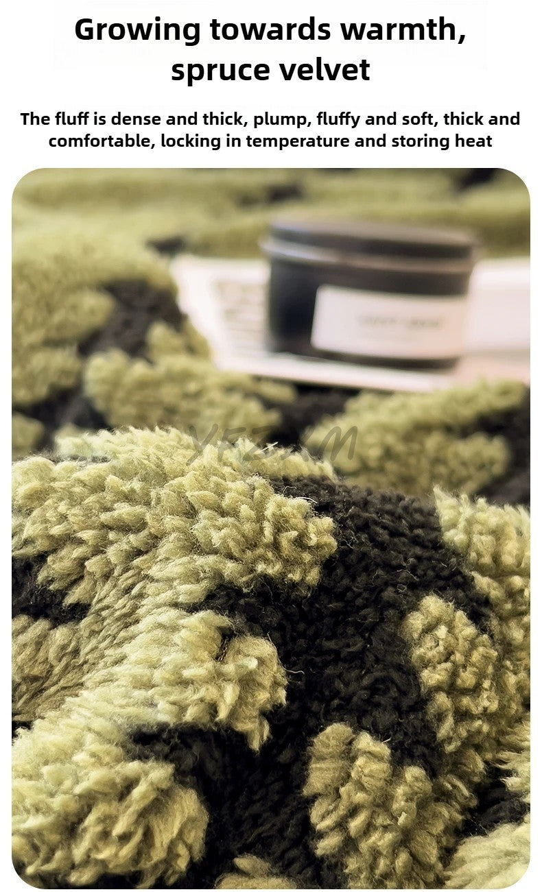 Super Thick and Warm Flannel Blanket Super Soft Fluffy Queen Size Bed Blanket Cozy Skin-friendly Multifunctional Nap Blanket