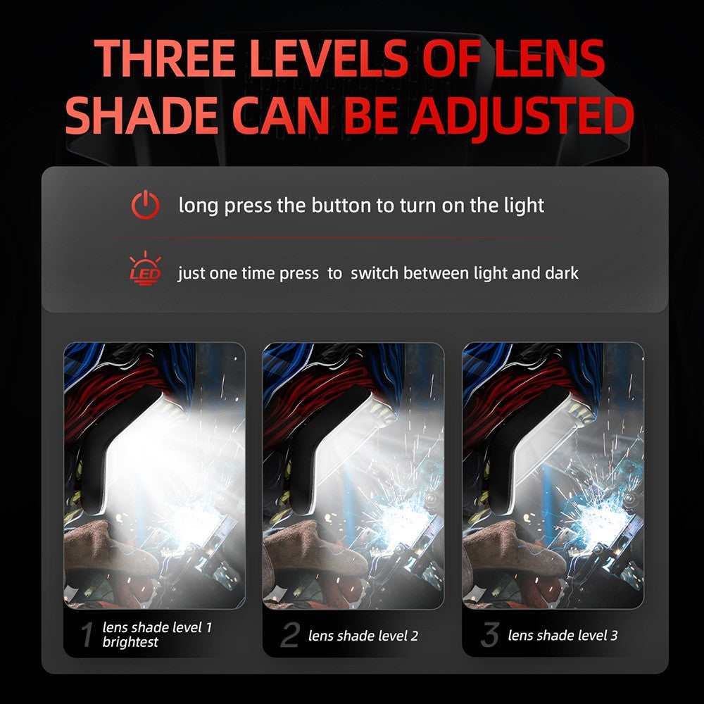 ANDELI Auto Darkening Welding Helmet Panoramic 180° View True Color 4 Arc Sensor Welding Mask for MIG MAG MMA Welder Machine