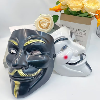 2PCS\SET Classic Anonymous Style Mask Full Face Cosplay Mask for Men Women Halloween Masquerade Party Costume Props