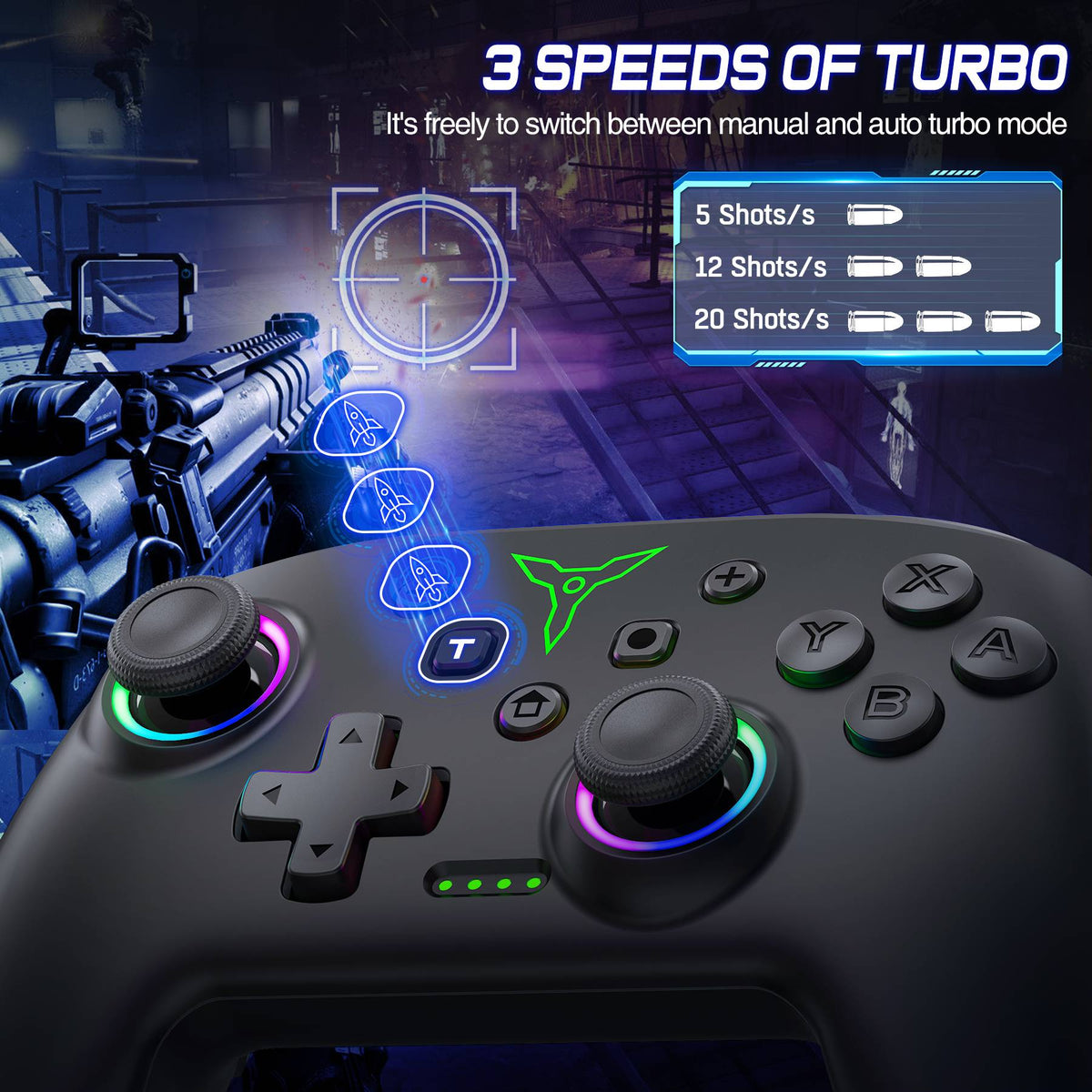 BEBONCOOL Wireless Controller for Switch 2 with Joystick Double Vibration Compatible for Switch OLED/Lite Switch Remote Gamepad