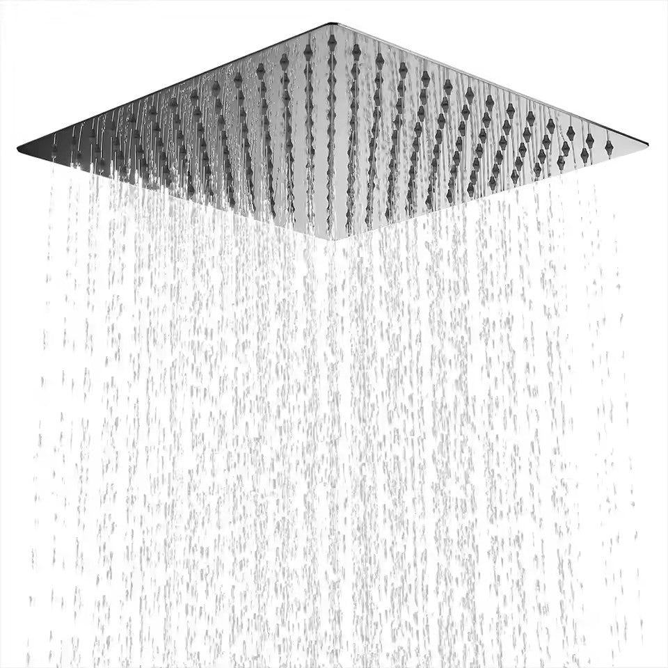 8" 10" 12" Stainless Steel High Pressure Rainfall Shower Head Large Flow Square Pressure Boosting Design Spa Bathroom Showerhead