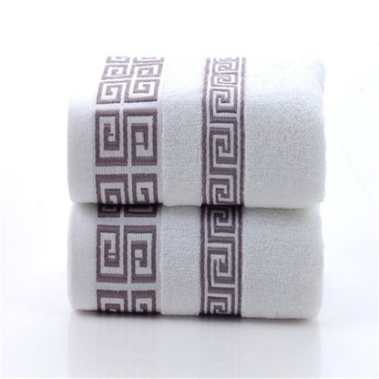 2pcs White Cotton Towels 34x74cm 70x140cm Embroidered Hotel Bathroom Towels For Adult Quick-Dry Thicken Soft Face Bath Towels