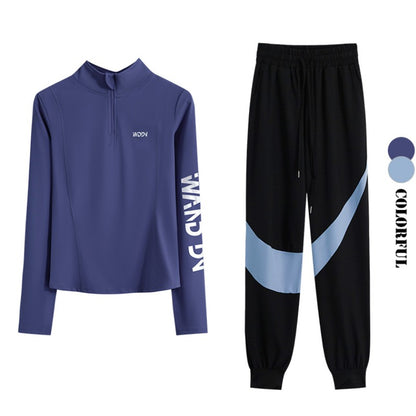 DRUR Yoga Set for Women 2 Piece Lightweight Loose Fit Sportswear Outfits Breathable Tops Pants Suit Running Clothes Autumn New