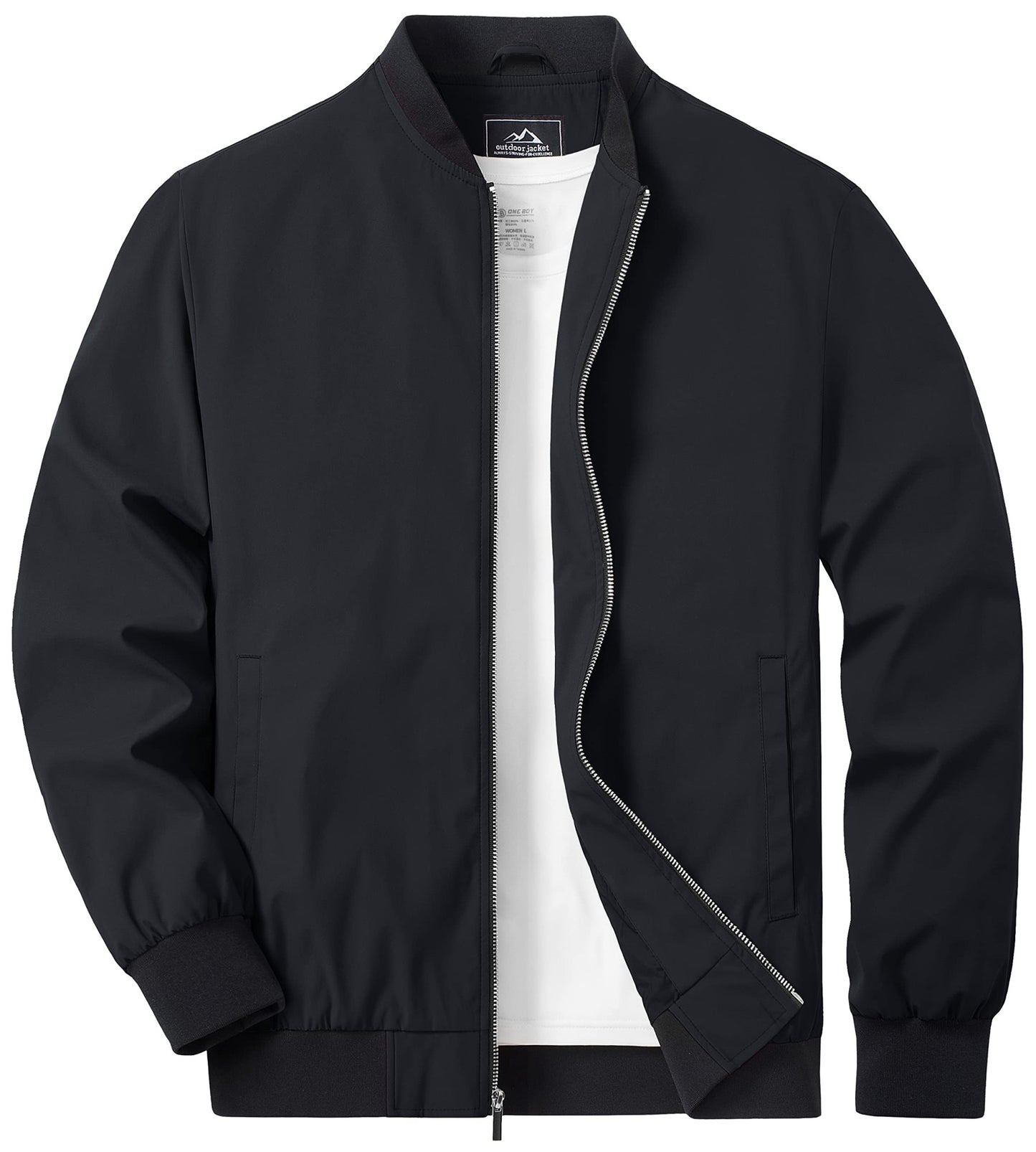 TACVASEN Lightweight Spring Windbreaker Mens Bomber Jackets Outdoor Basketball Jakcets Sportswear Coats With Pocket Casual Tops
