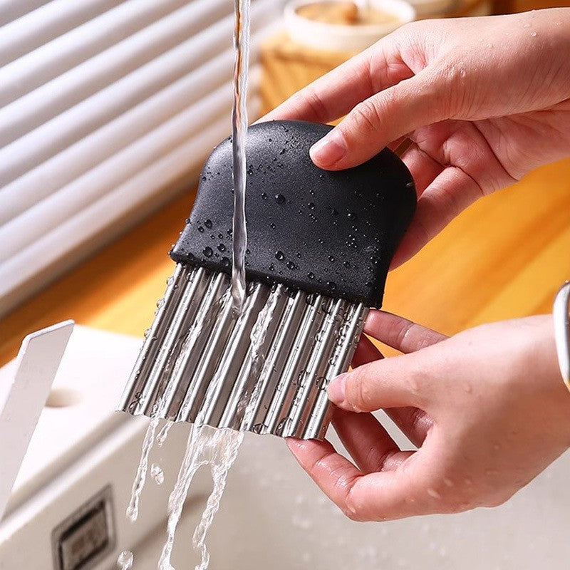 Cortador Ondulado de Batata Frita em Aço Inoxidável Fatiador de Batata Ferramentas Gadget de Cozinha para Fazer Batata Frita em Aço Inoxidável