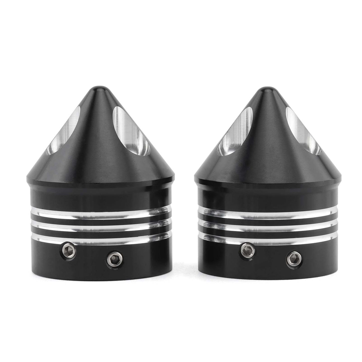 2 Peças Capas de Porca do Eixo Dianteiro CNC de Alumínio Preto/Cromado para Harley Sportster 883 1200 Dyna Touring Softail