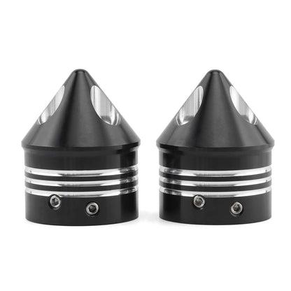 2 Peças Capas de Porca do Eixo Dianteiro CNC de Alumínio Preto/Cromado para Harley Sportster 883 1200 Dyna Touring Softail