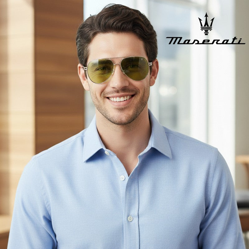 Óculos de Sol Polarizados Maserati para Homens e Mulheres - Óculos de Condução UV400 Estilo Clássico Moda de Alta Qualidade e Premium 7132