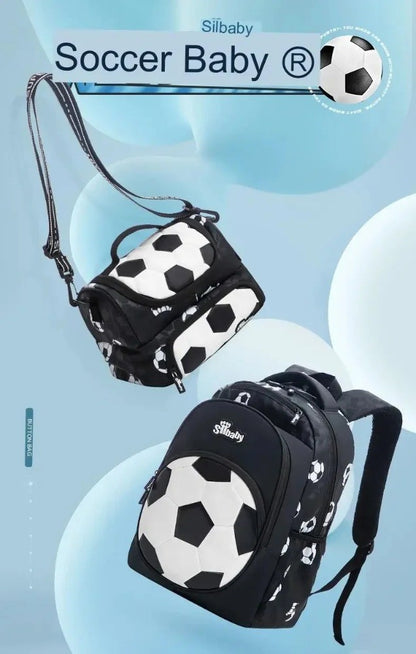 Mochila Infantil Menino Futebol Escolar Anime para Crianças Adolescentes Viagem Mochila Escolar