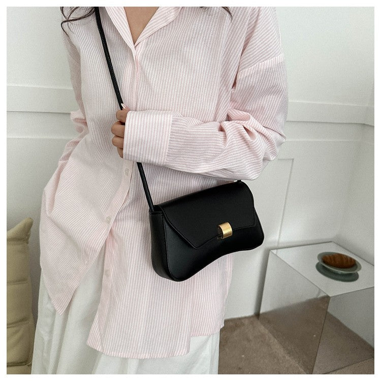 Simple Metal Buckle Handbag MessengerBag, Stylish and Versatile Shoulder Underarm Bag, Chic Baguette Bags for Women Daily Use