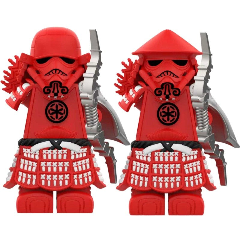 Armadura de Storm Samurai Trooper Soldado Branco Articulado DY325 com Armas (Pistola e Katana) - DY Minifigs