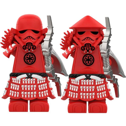 Armadura de Storm Samurai Trooper Soldado Branco Articulado DY325 com Armas (Pistola e Katana) - DY Minifigs