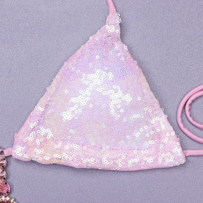 Sequins Sexy Bikinis Swimsuit With Rhinestones Women Swimwear Female Push Up Bikini Beach Swim Wear Bathing Suits Pool Bather