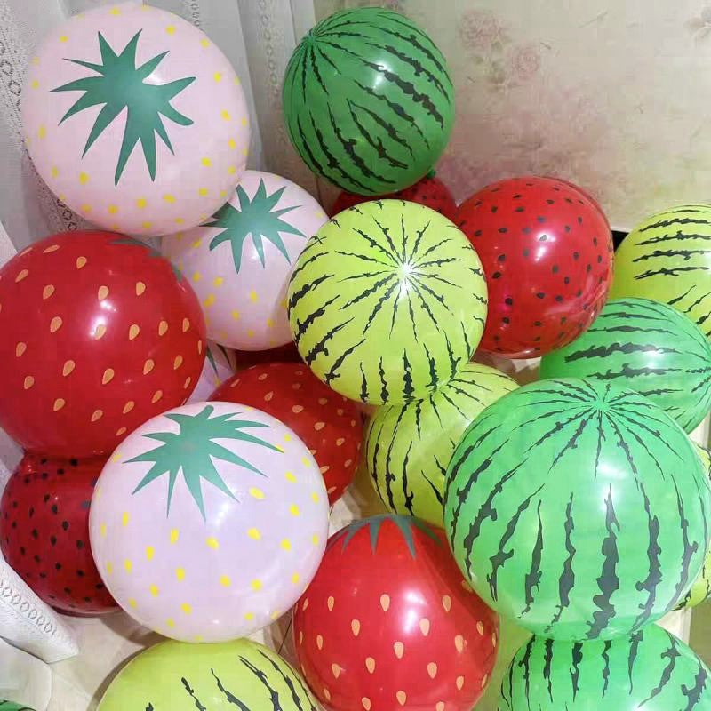 20/50pcs Strawberry Balloons Watermelon Fruit Birthday Party Summer Beach Hawaiian Party Decoration Chlidren Kid Birthday Globos